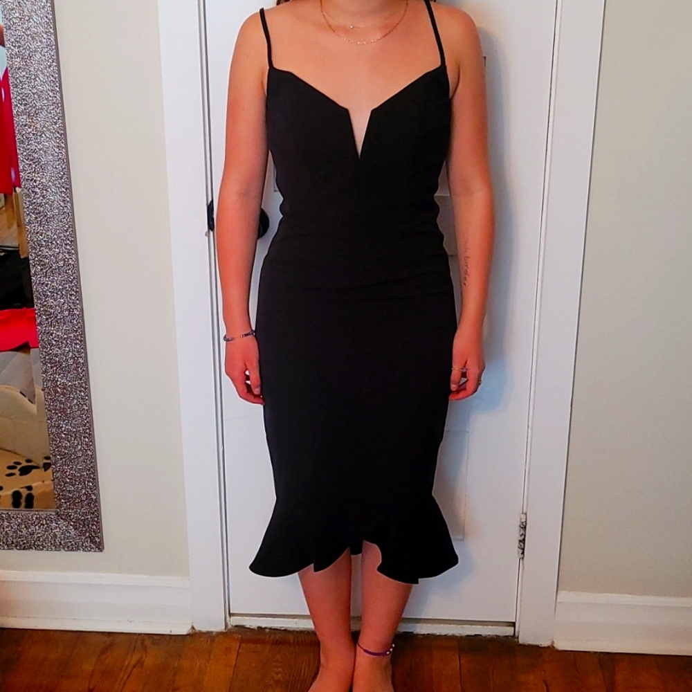 Black midi mermaid dress